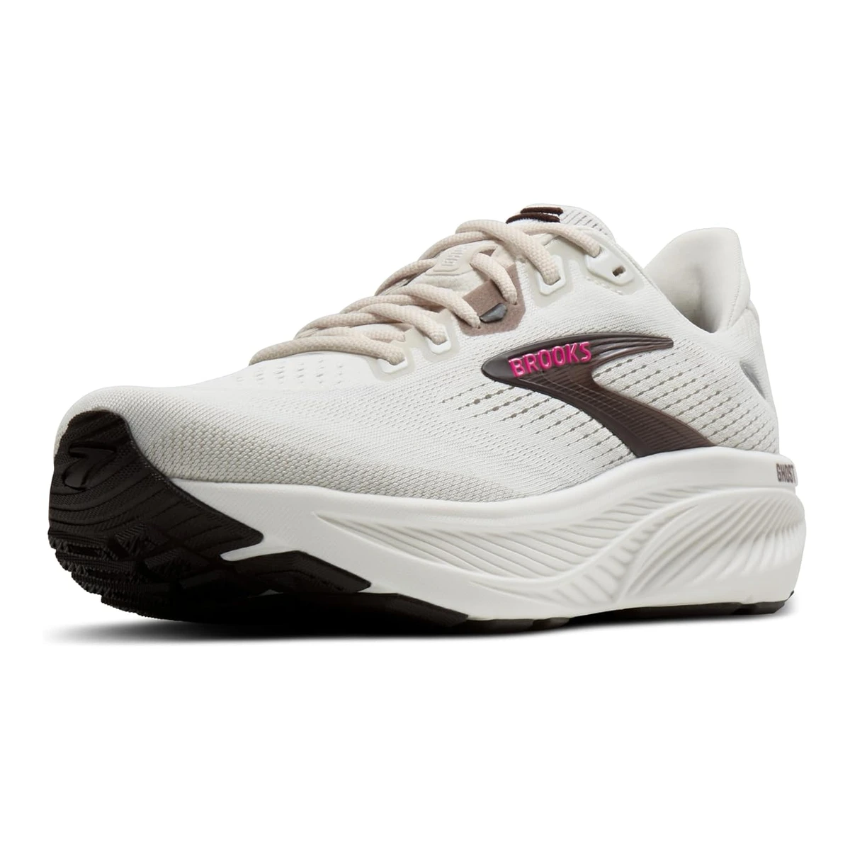 Brooks Women's Ghost 18 Running Shoes — White/Black/Rose Gold — Size 9.5 Medium