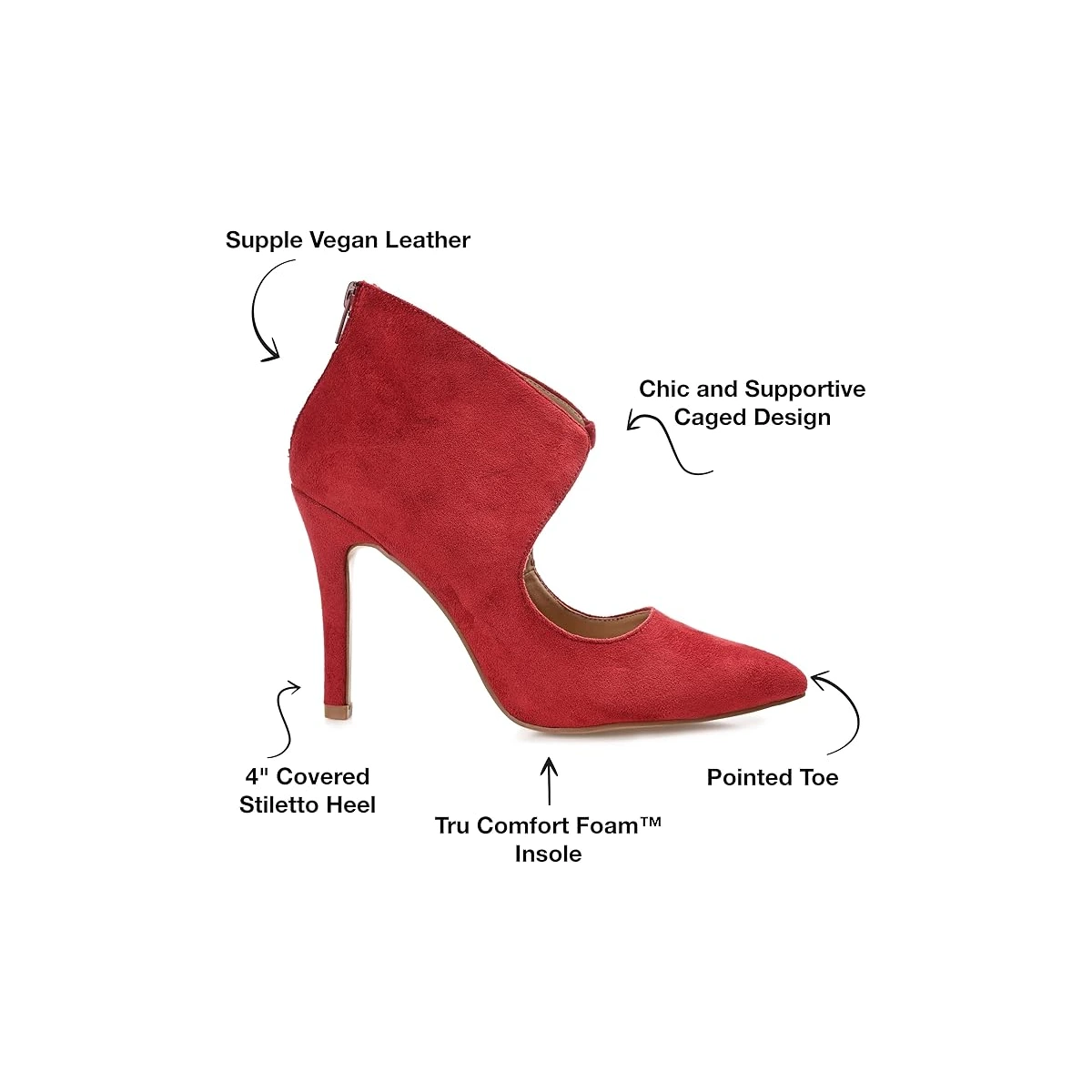 Journee Collection Women's Junniper Keyhole Stilettos — Red — Size 8.5
