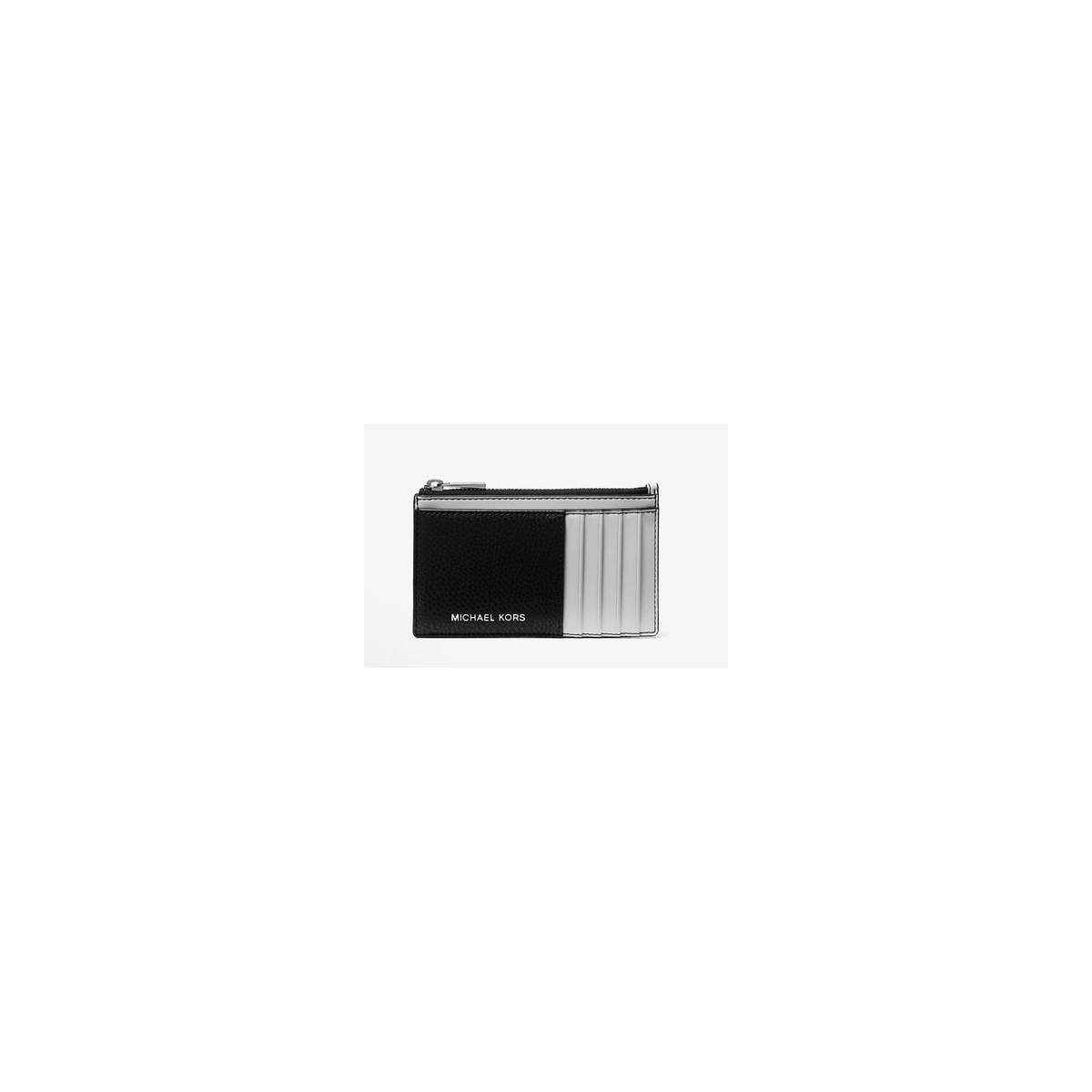 Michael Kors Jet Set Travel Cooper Card Case Leather Wallet Black/White