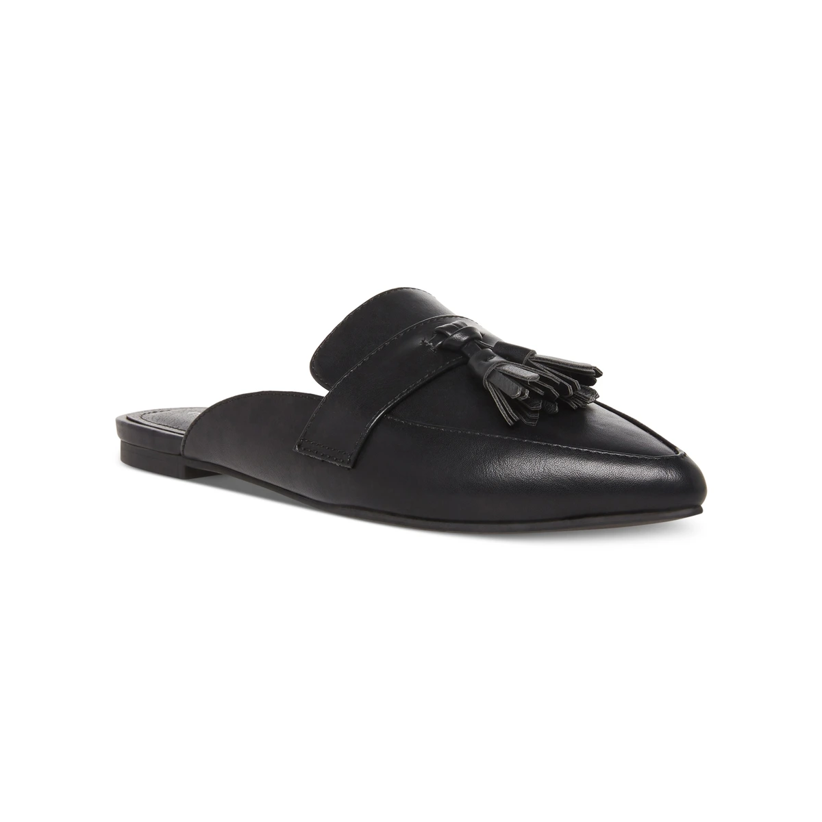 Madden Girl Preppiee Tailored Tassel Slip-On Loafer Flats — Black — Size 8