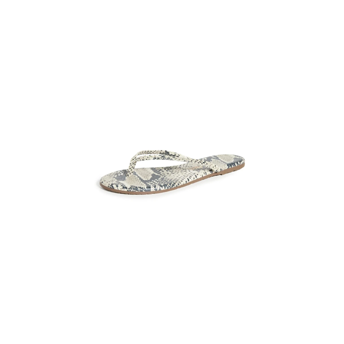 Tkees Women's Studio Exotic Flip Flops, Sandsnake, Print, Grey, 6 Medium US — Gray