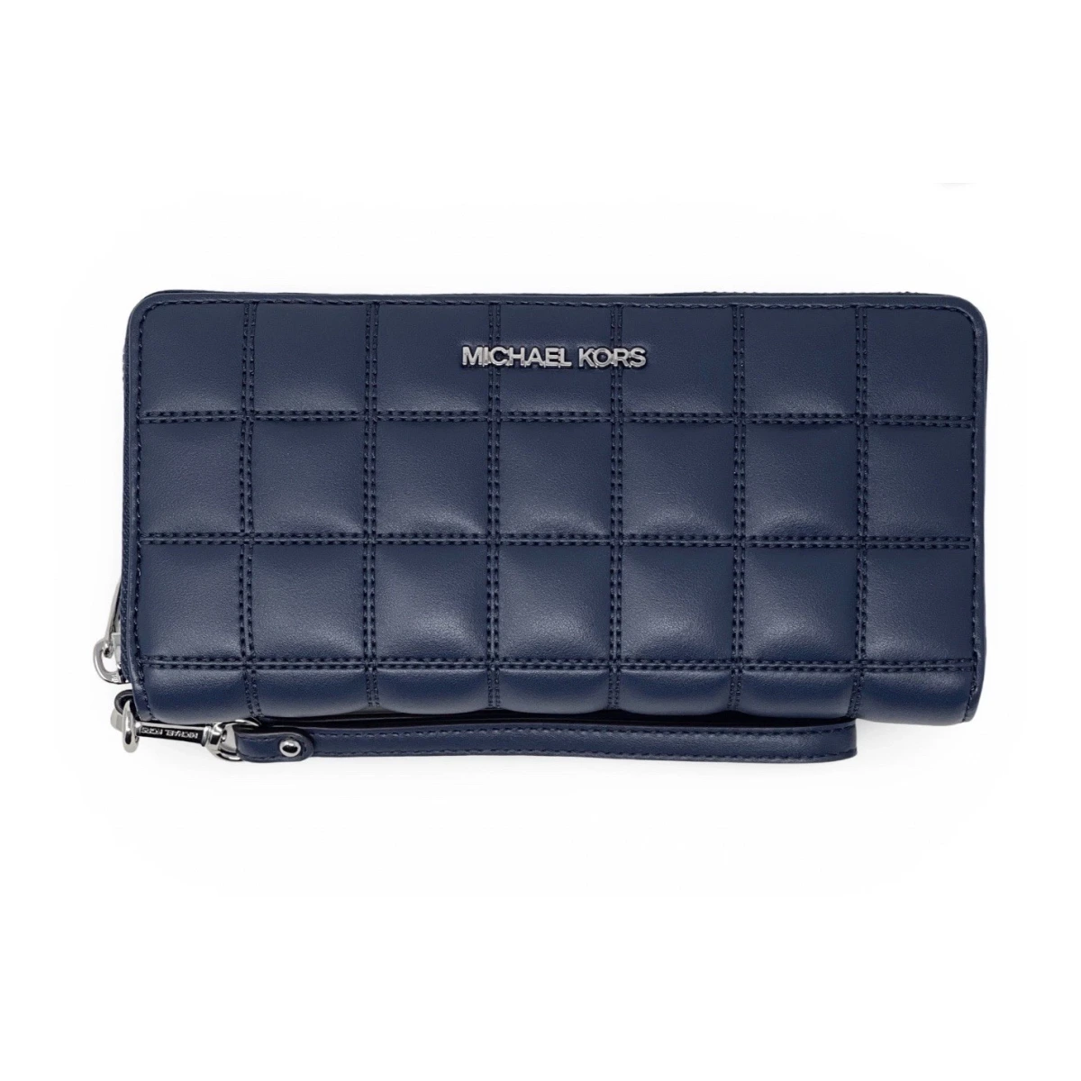 Michael Kors Jet Set Travel Large Continental Wallet Navy Quilted