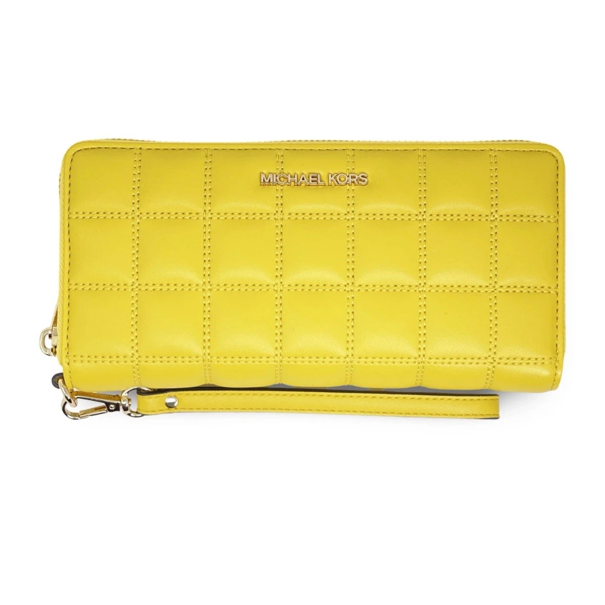 Michael Kors Jet Set Travel Large Continental Wallet yellow Quilted — Size Medium