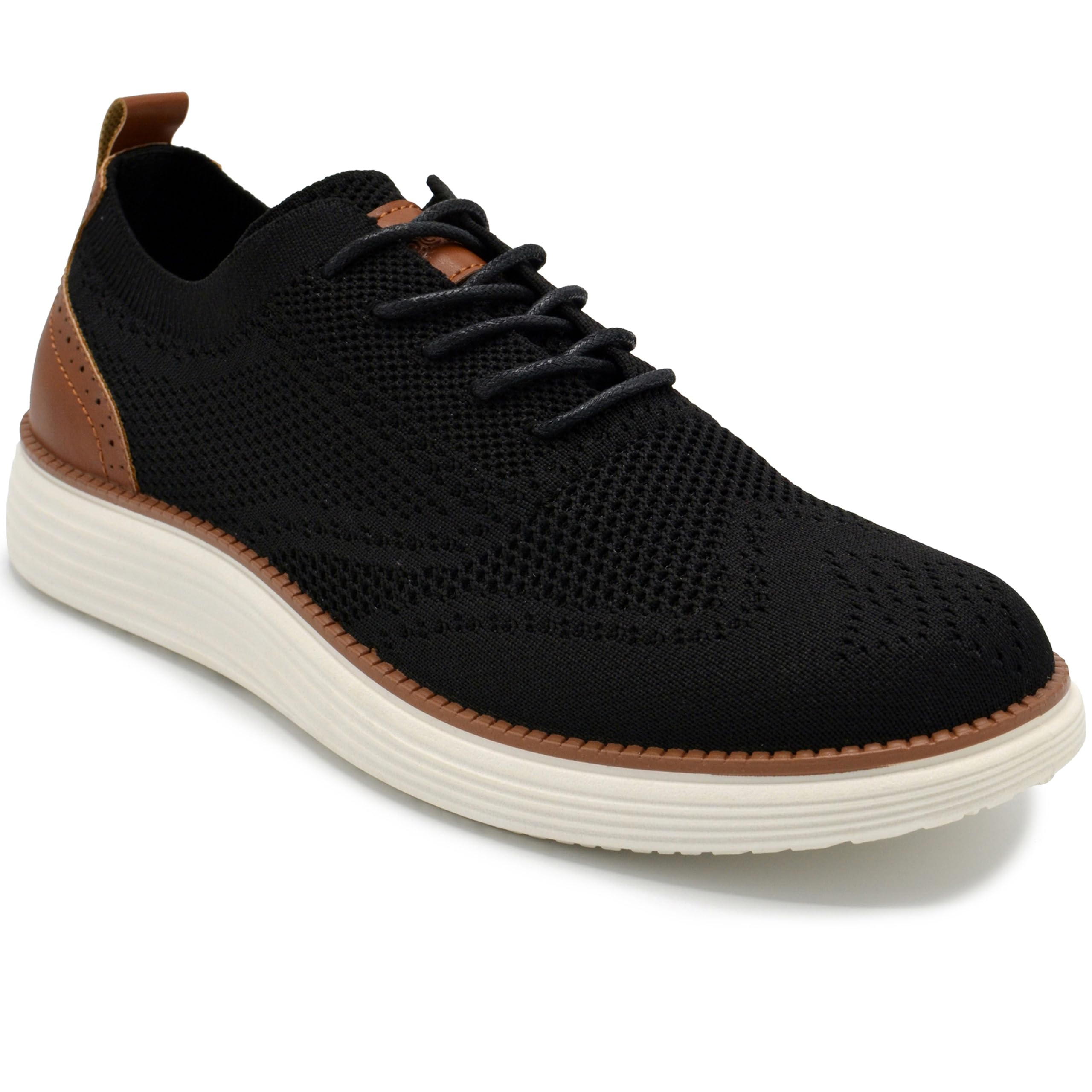 Akademiks Men's Olney Wingtip Knit Oxford, Sleek Breathable Dress Shoes Black A, Size 8