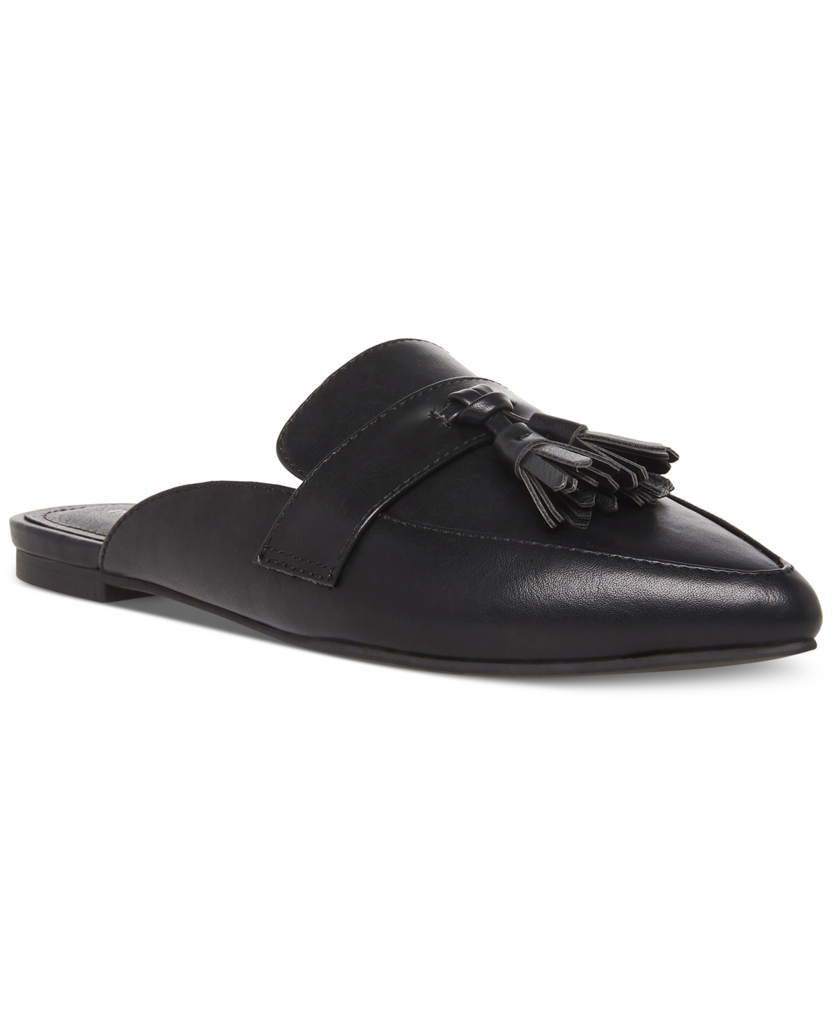 Madden Girl Preppiee Tailored Tassel Slip-On Loafer Flats — Black — Size 8