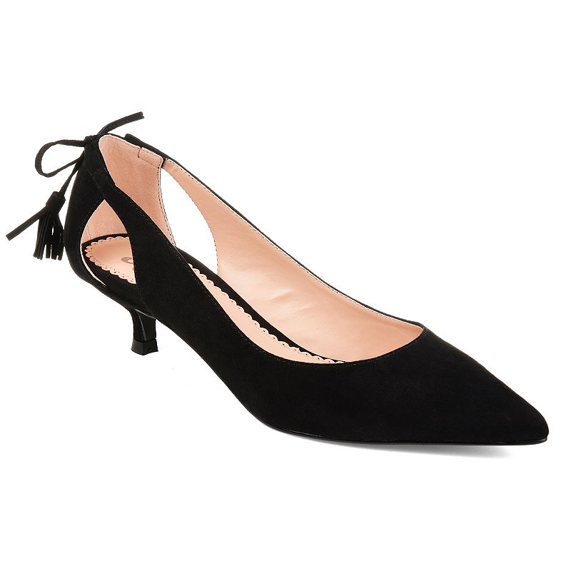 Journee Collection Women's Bindi Kitten Heel Pumps — Black — Size 8.5