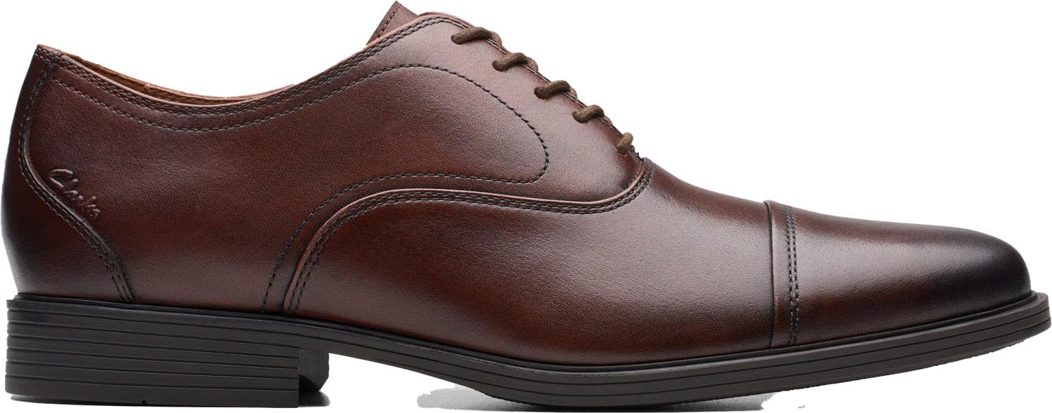 Clarks Men's Whiddon Ox Oxford, Mahogany Leather, 11 — Brown