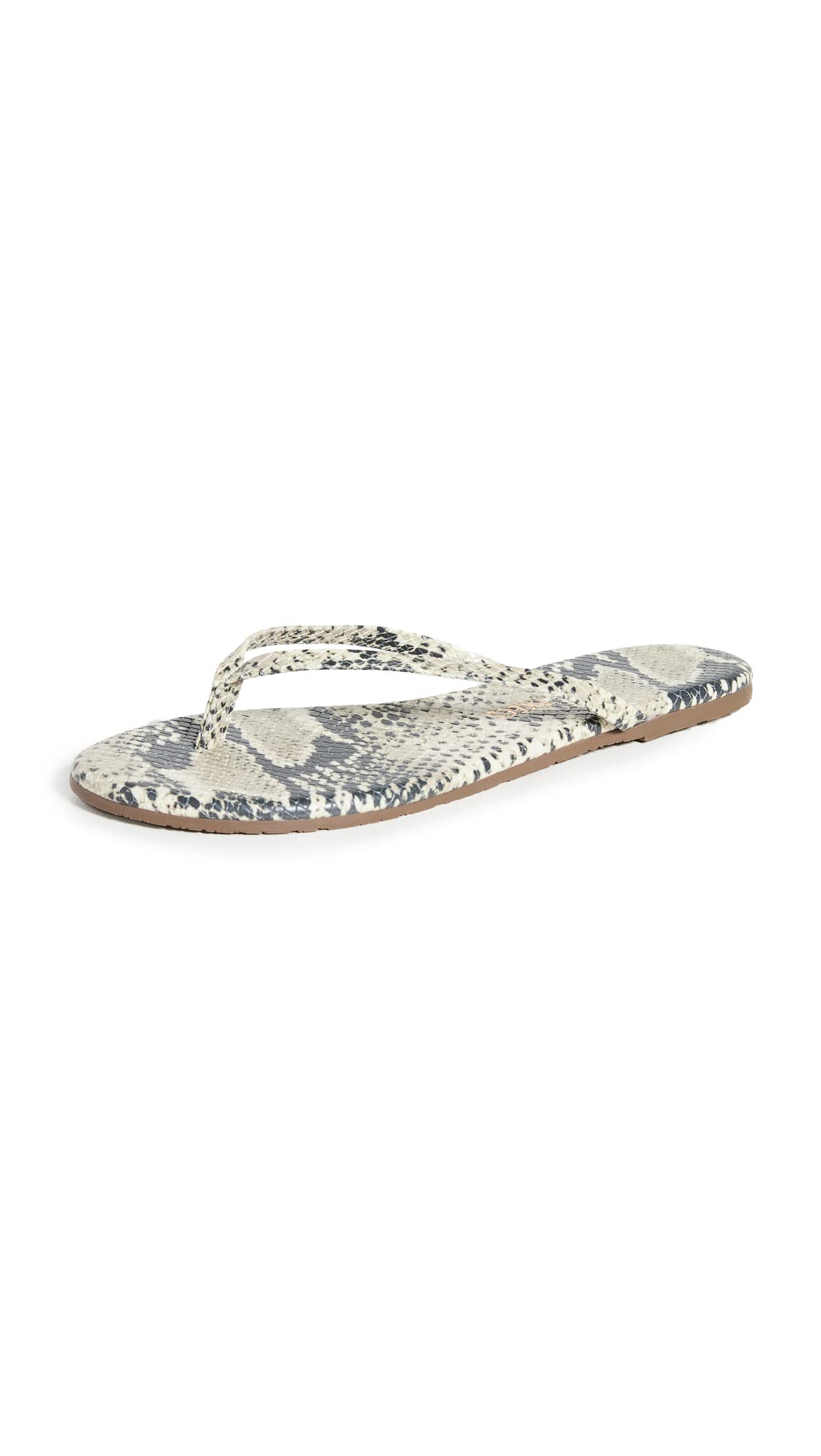 Tkees Women's Studio Exotic Flip Flops, Sandsnake, Print, Grey, 6 Medium US — Gray