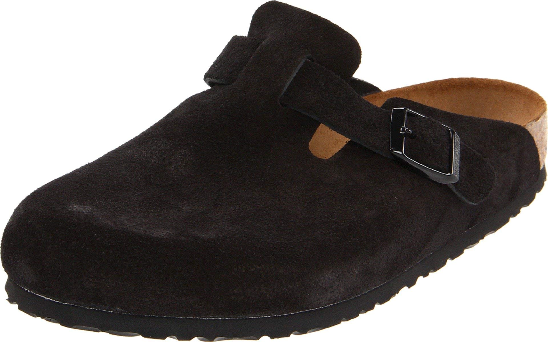 Birkenstock Boston Clog Soft Footbed - Suede (Unisex) Black Suede EU 42 (US Men's 9-9.5, Women's 11-11.5) Regular