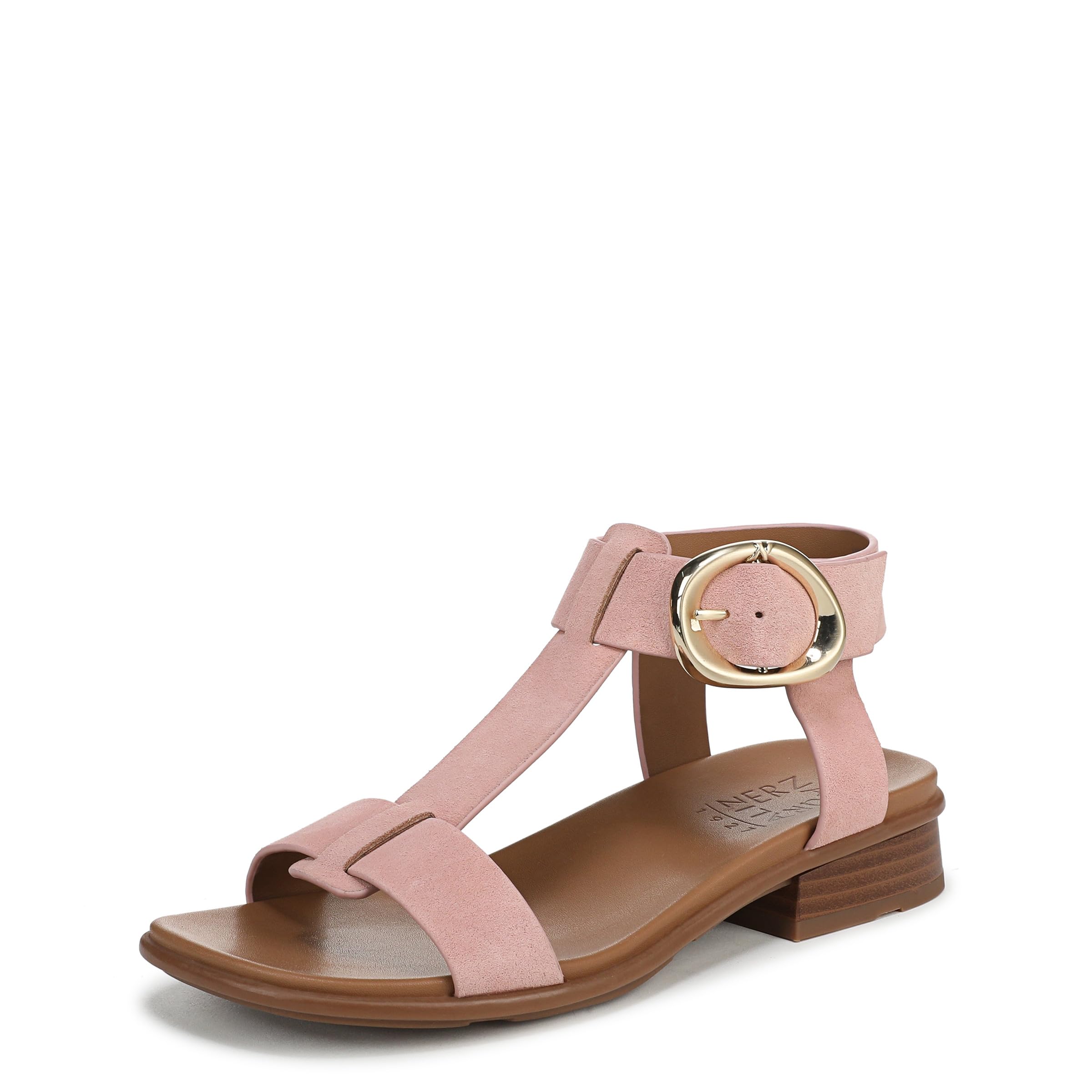 Naturalizer Women's Brandy Flat Sandal Phantom Pink Suede 7 M