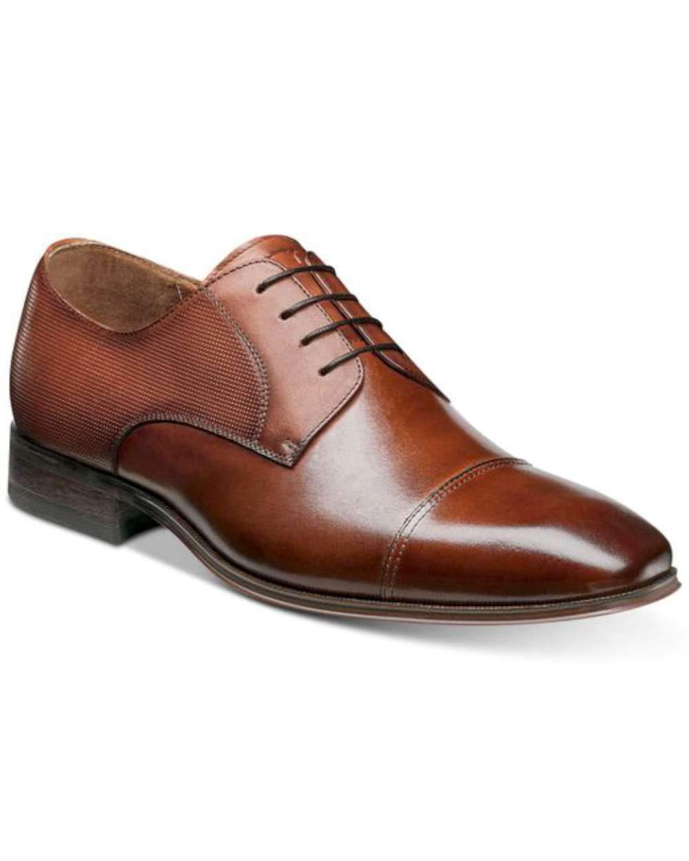 Florsheim Men's Calipa Leather Lace Up Dress Oxfords, Scotch, Size 9.0 — Brown