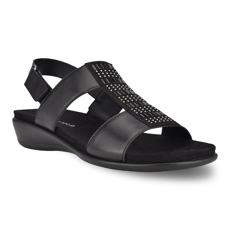 Easy Spirit Women's Hazel Open Toe Slingback Casual Sandals — Black — Size 8.5