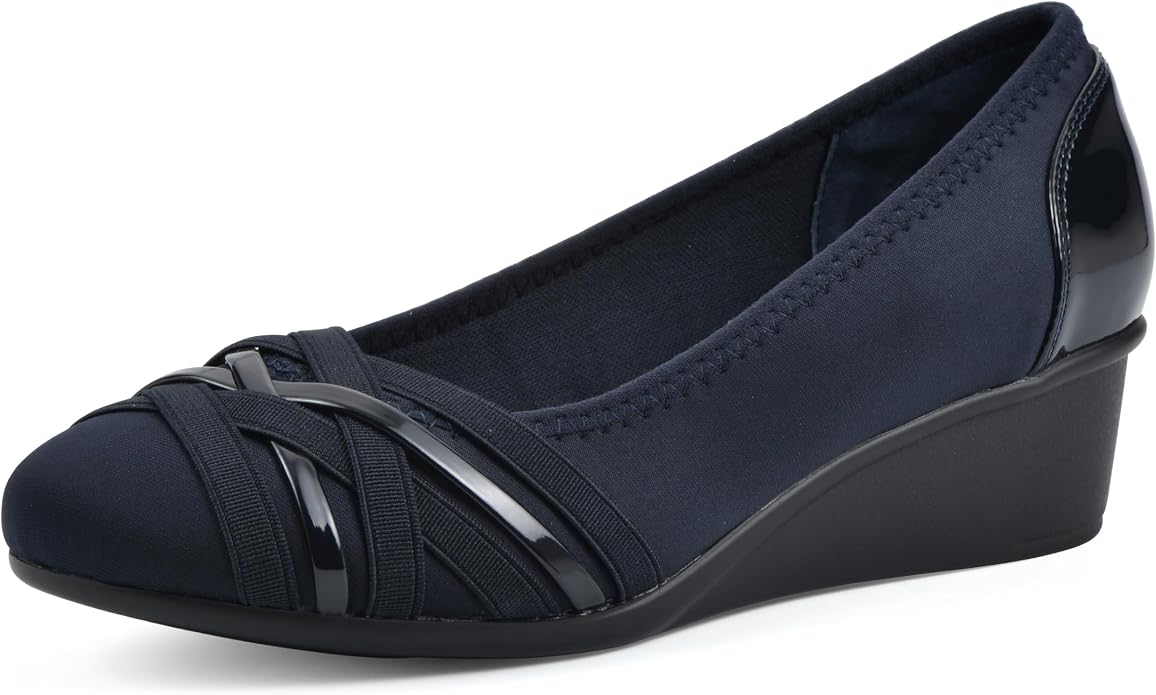 CLIFFS BY WHITE MOUNTAIN CLIFFS BY WHITE MOUNTAIN Women's Bowie Wedge, Navy/Nylon, 8.5 M