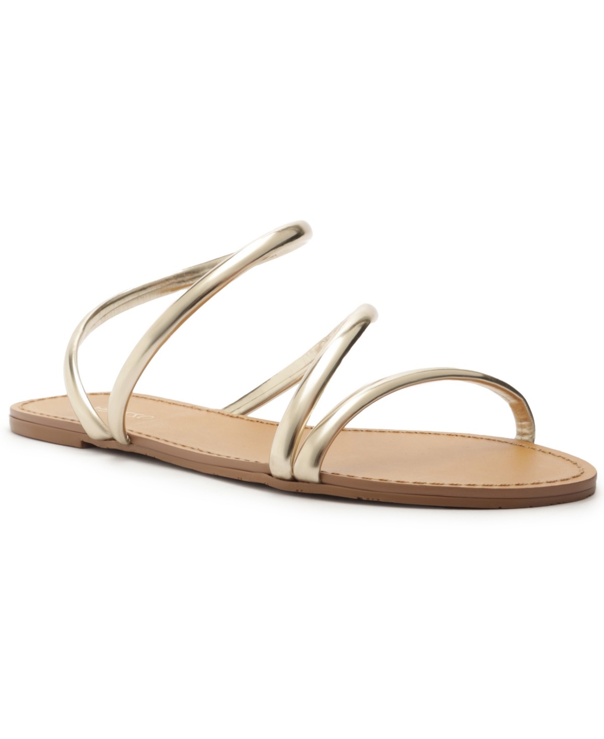 Arezzo Arezzo Women's Mikayla Round Toe Flat Sandals - Gold