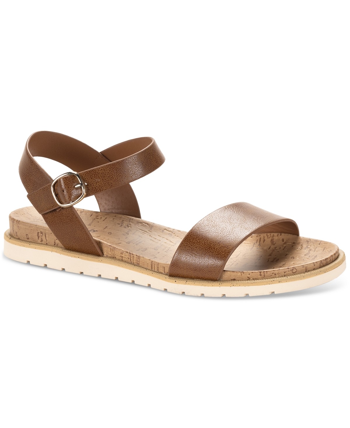 Style Style & Co Women's Mayaa Flat Sandals, Exclusively at Macy's - Cognac