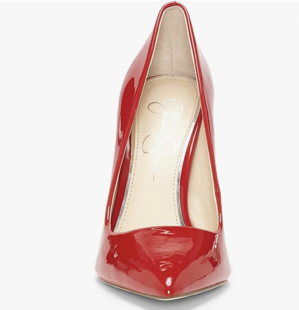 Jessica Simpson Jessica Simpson Cassani3 Iridescent Stiletto Heeled Classic Style, Red, Size 7.0