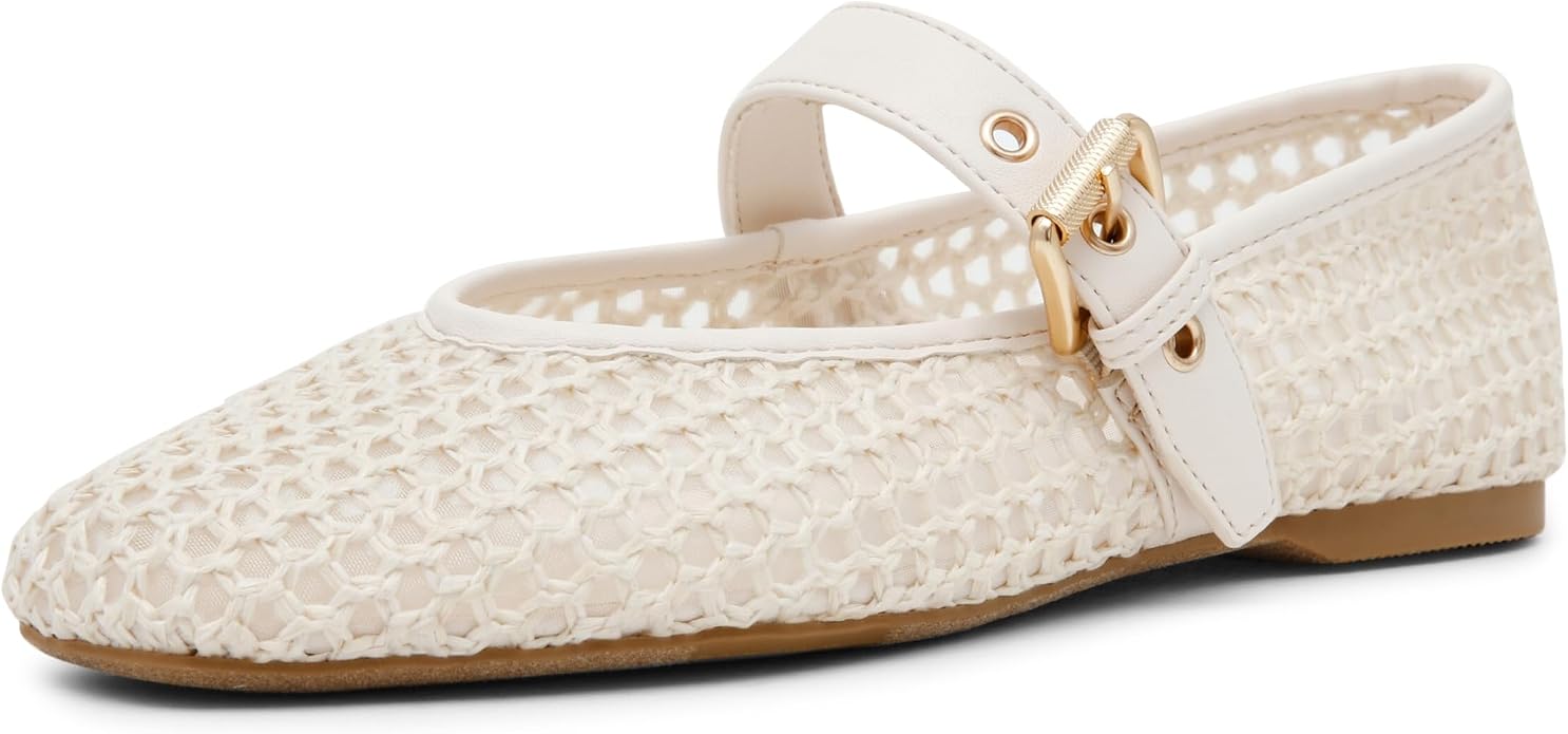 DV Dolce Vita DV Dolce Vita Women's Mulaney Ballet Flat, Ivory Woven, 6