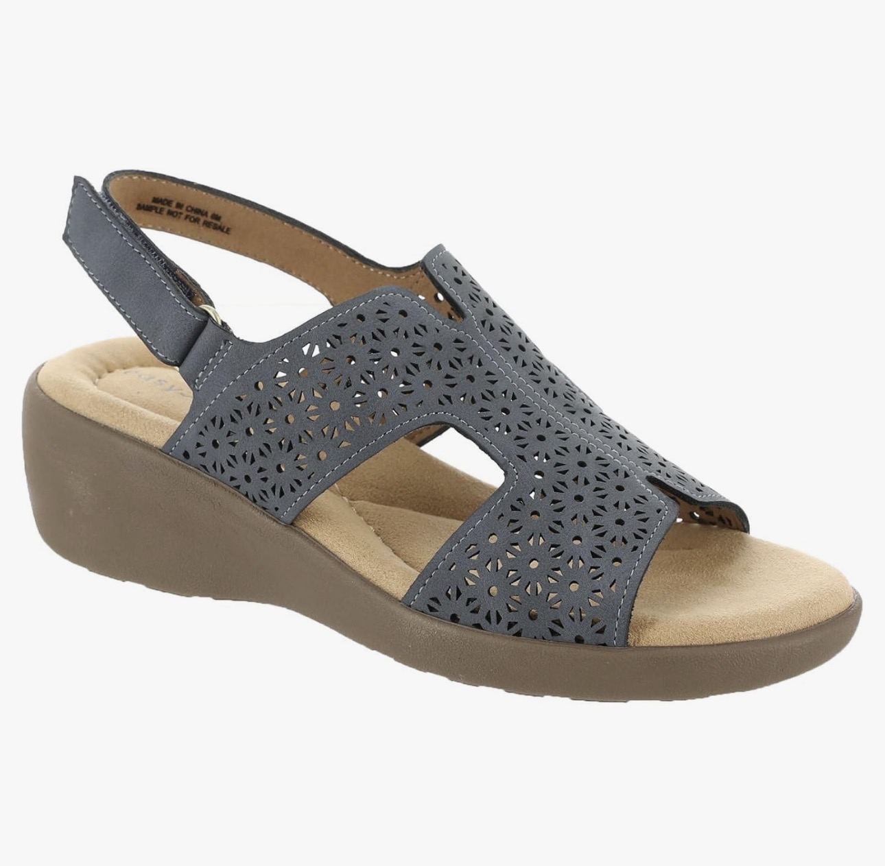 Easy Spirit Easy Spirit Women's Kali3 Open Toe Casual Slingback Sandals, Blue 420, 9.5 M