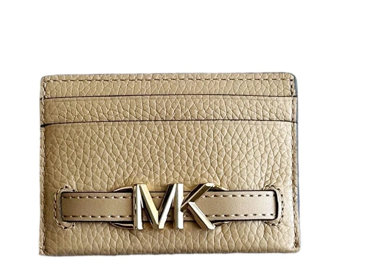 MSK-73DD50CE MICHAEL KORS 35S3G6RD3L REED CAMEL TAN WITH GOLD HARDWARE WOMENS CARD HOLDER