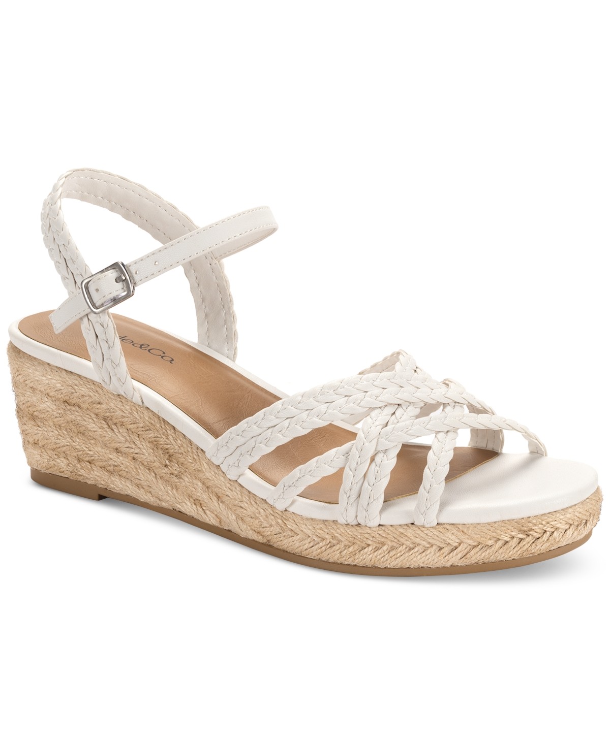 Style Style & Co Women's Vanaa Wedge Sandals, Exclusively at Macy's - White Linen