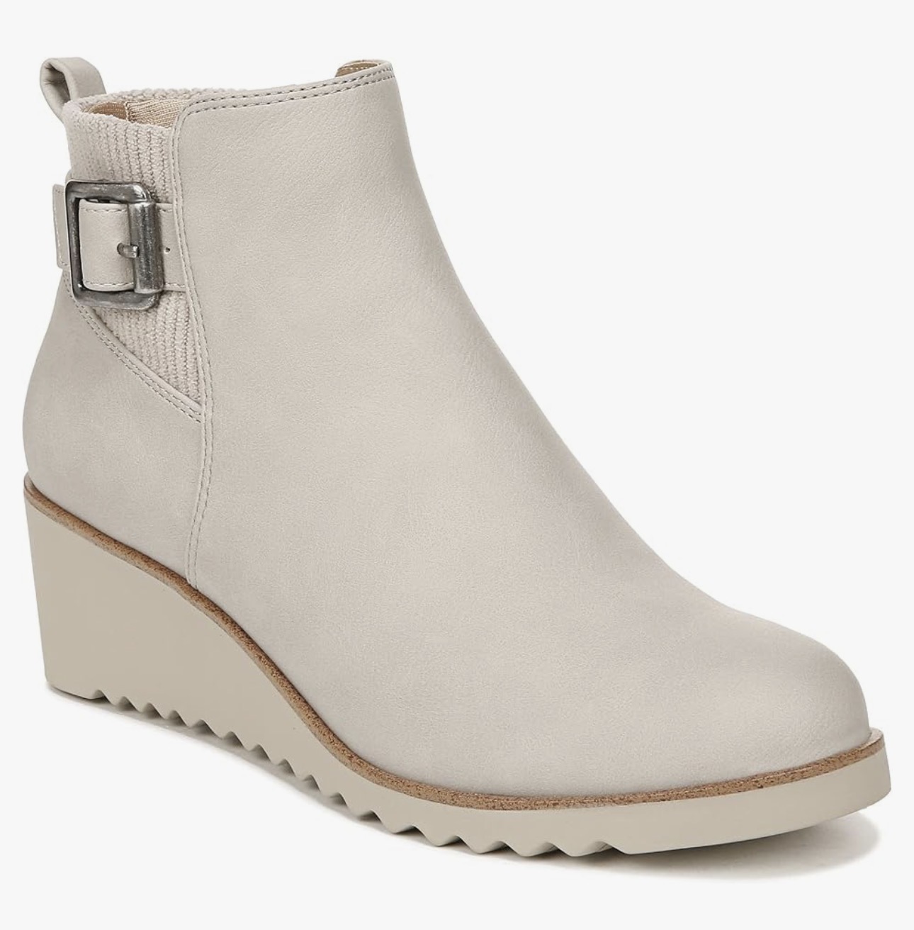 LifeStride LifeStride Womens Zayne Chelsea Wedge Ankle Booties Light Grey 10 W