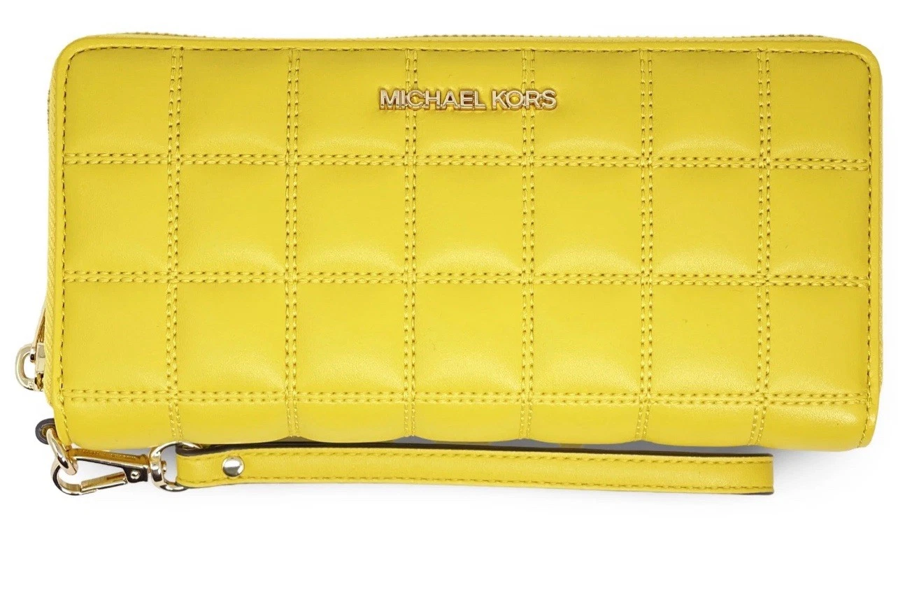 Michael Kors MICHAEL KORS Jet Set Travel Large Continental Wallet yellow Quilted BNWT