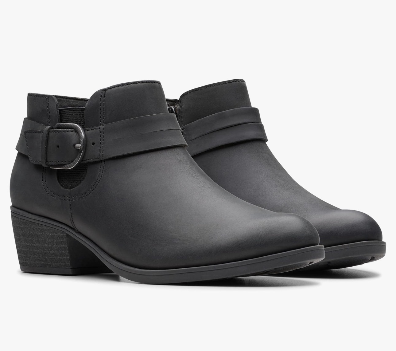 Clarks Clarks Collection Women's Charlten Rae Ankle Boot, Black Oily Leather, 6.5 Medium US