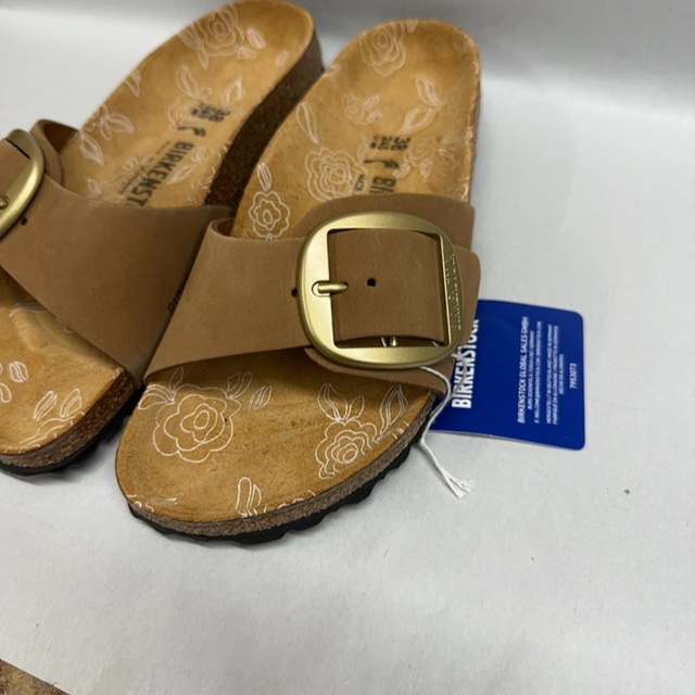 Birkenstock Birkenstock, Women's, Madrid Big Buckle Printed Footbed - Nubuck, Mink, Women's 7-7.5, Narrow