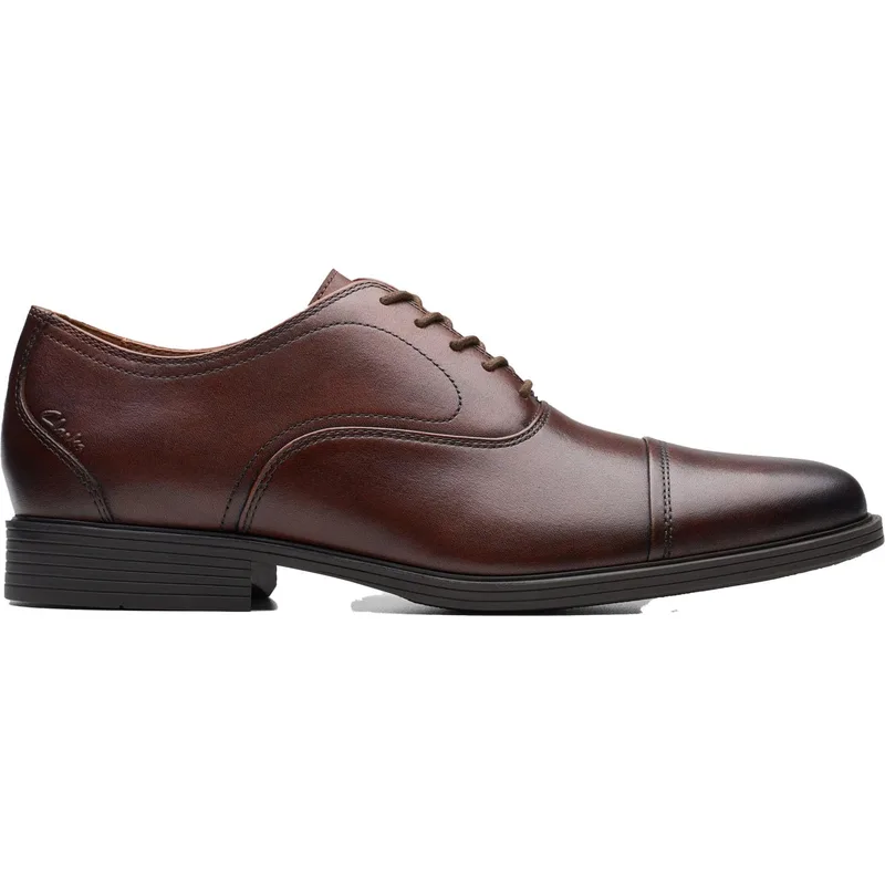 Clarks Men's Whiddon Ox Oxford, Mahogany Leather, 11 — Brown