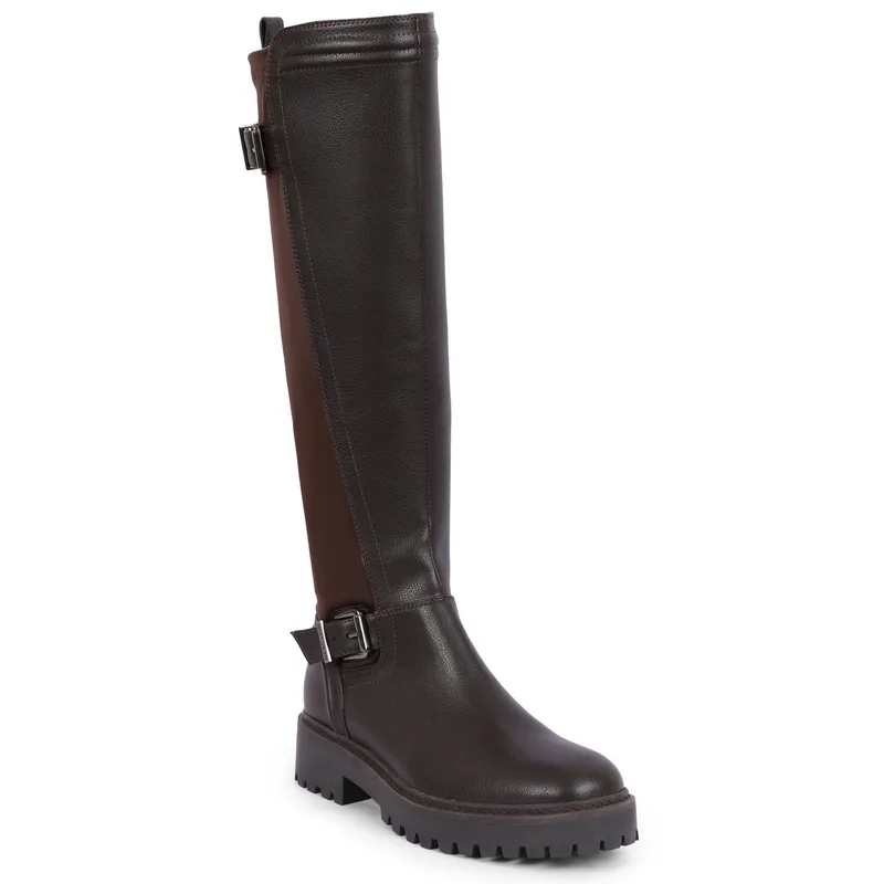 Kenneth Cole Reaction Women's Salt Lug Ttk Tall Biker Boots — Chocolate — Size 11