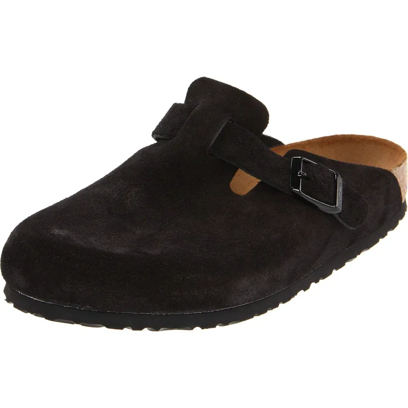Birkenstock Boston Clog Soft Footbed - Suede (Unisex) Black Suede EU 42 (US Men's 9-9.5, Women's 11-11.5) Regular