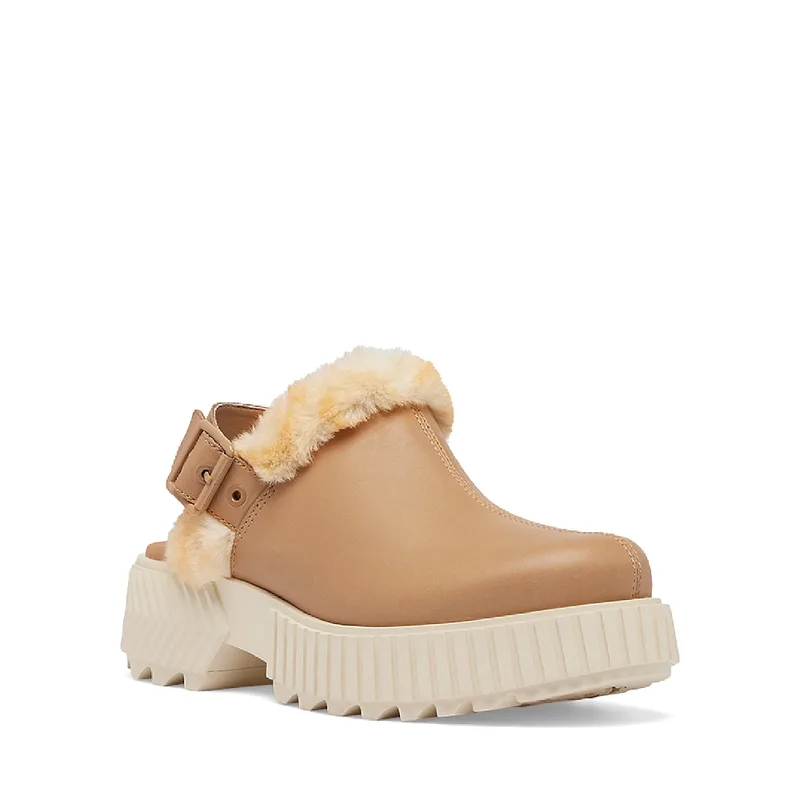 Sorel Women's Ona Ave Slingback Mules — Tawny Buff/Bleached Ceramic — Size 6