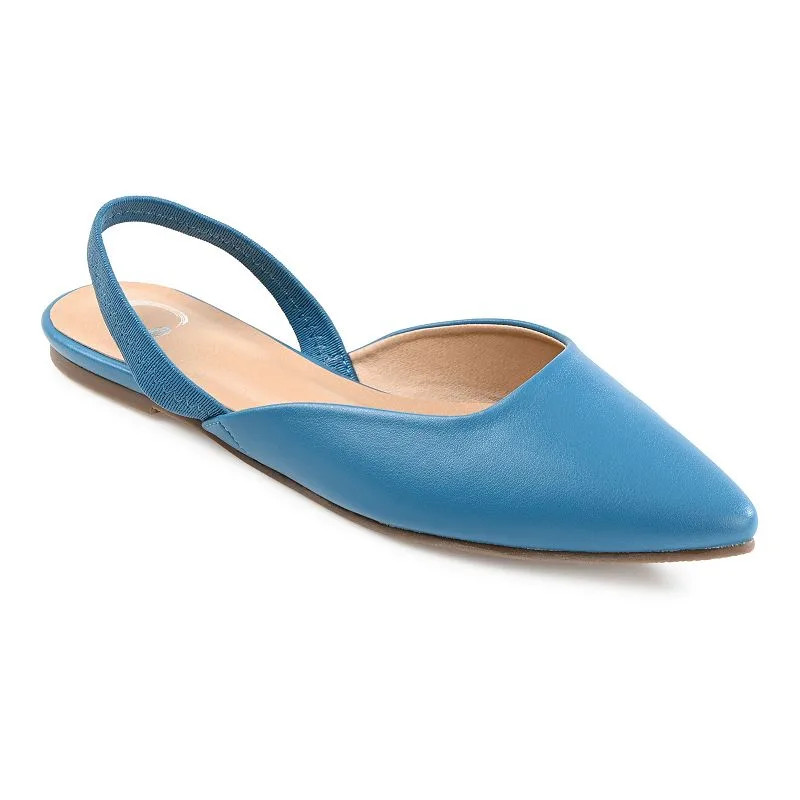 Journee Collection Women's Mallorca Slingback Flats — Navy — Size 6.5