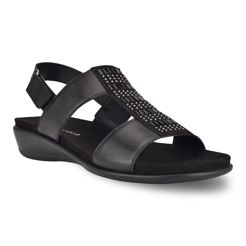 Easy Spirit Women's Hazel Open Toe Slingback Casual Sandals — Black — Size 8.5