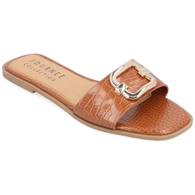 Journee Collection Women's Joarie Croco Sandals — Size 8