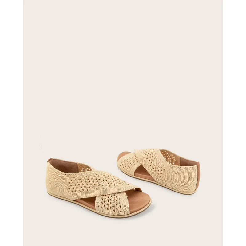 Gentle Souls by Kenneth Cole Women's Lainey Slip on Crisscross Sandals — Beige — Size 8.5 2