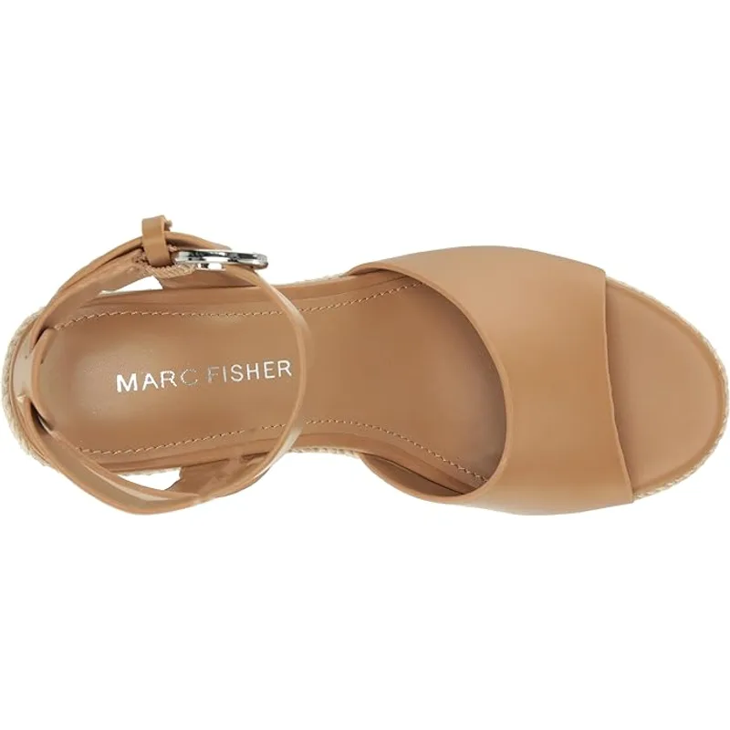 Marc Fisher Women's Vetina Round Toe Casual Wedge Sandals — Tan — Size 9.5 3