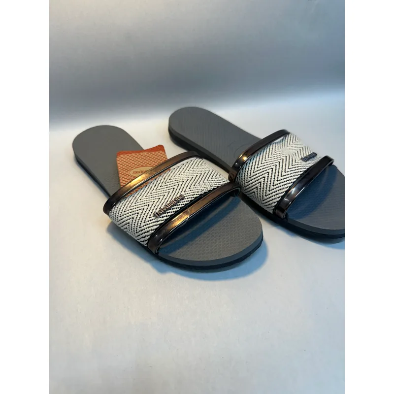 Havaianas Women's You Trancoso Premium Sandals's Slides for Everyday Wear - Steel Grey, 7/8 — Gray