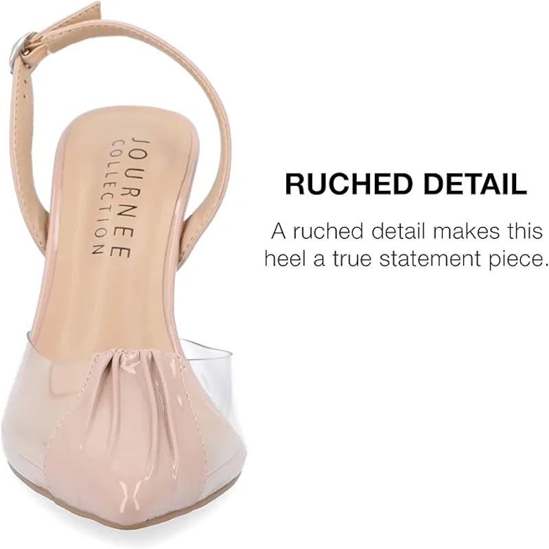 Journee Collection Women's Ivyann Lucite Stilettos — Tan — Size 6.5 4