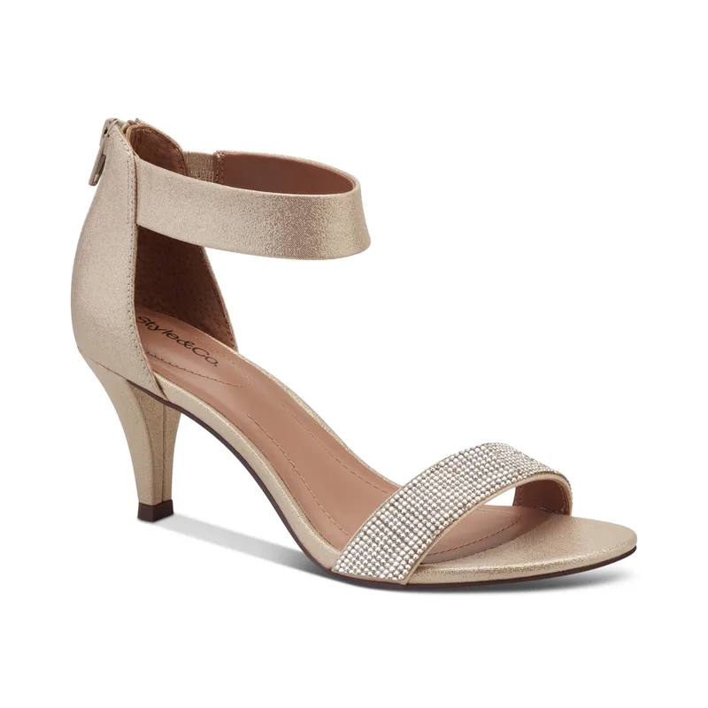 Style & Co Phillys Two-Piece Evening Sandals — Gold — Size 8 2