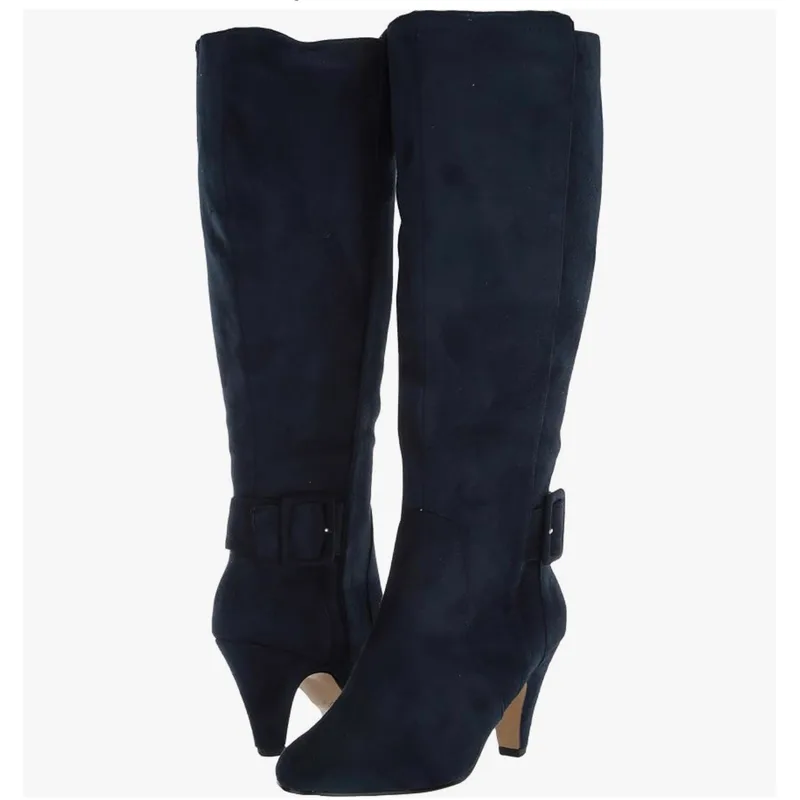 Bella Vita Women's Troy II dress boot Boot, Navy Suede, 11 2W US — Navy Super SD 5