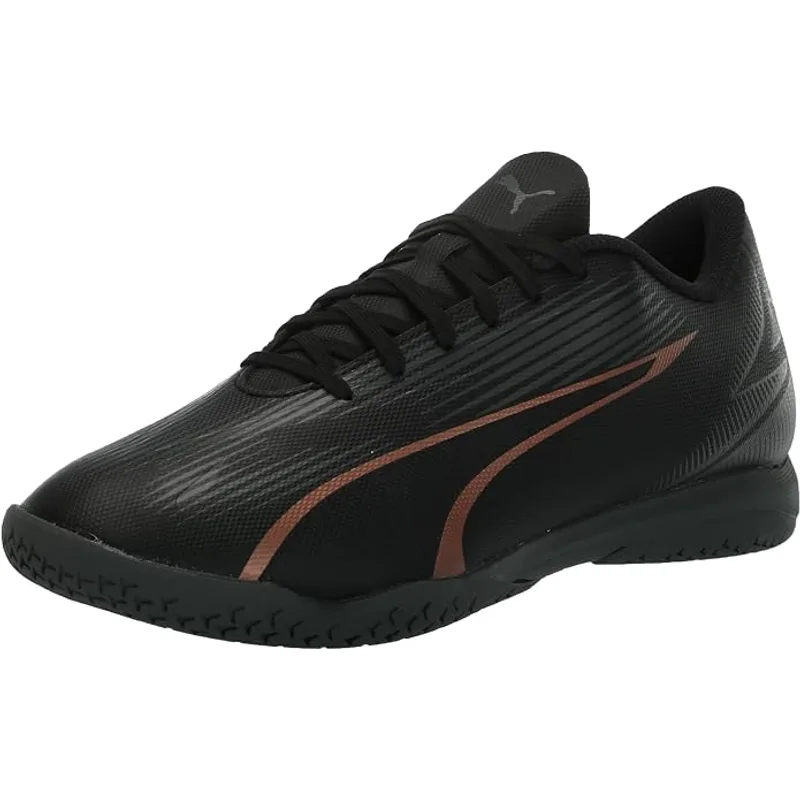 Puma Men's Ultra Play Indoor Trainer Soccer Shoes, Puma Men's Black-Copper Rose, 11
