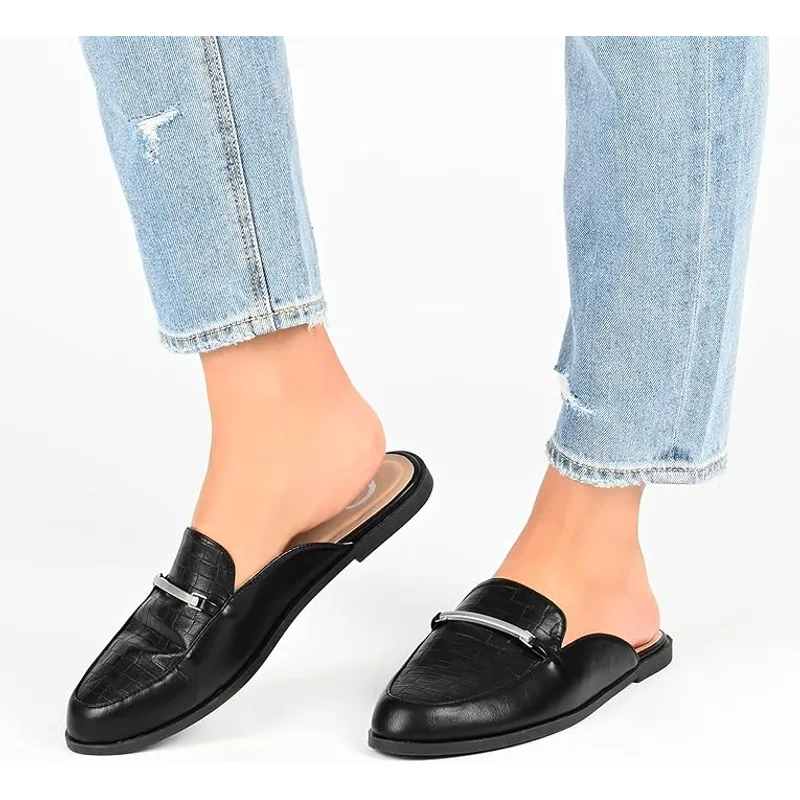 Journee Collection Women's Rubee Mules — Black — Size 9.5 6