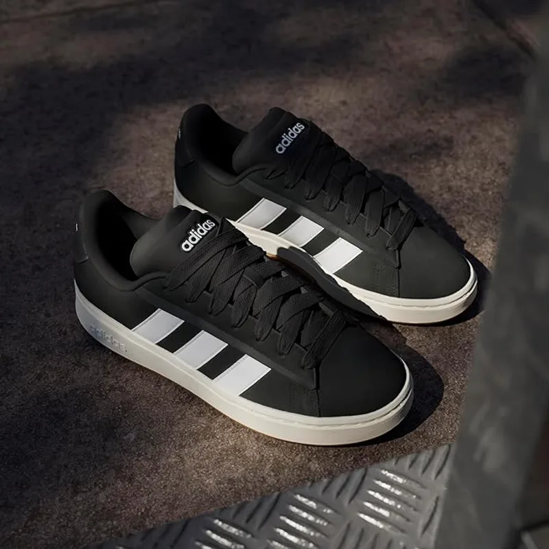 Adidas Men's Grand Court Alpha — Black/White/Gum — Size 12