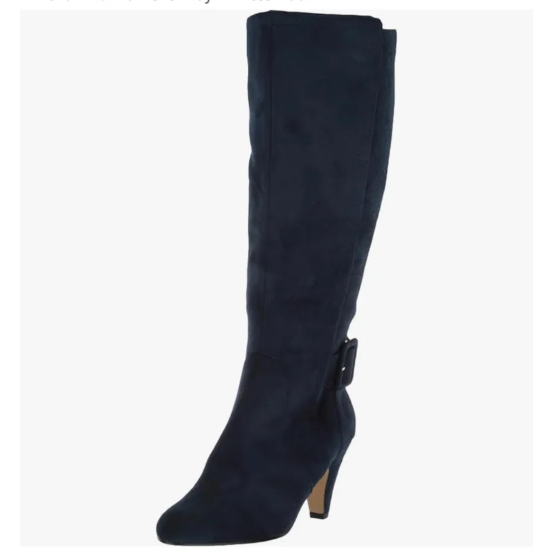 Bella Vita Women's Troy II dress boot Boot, Navy Suede, 11 2W US — Navy Super SD