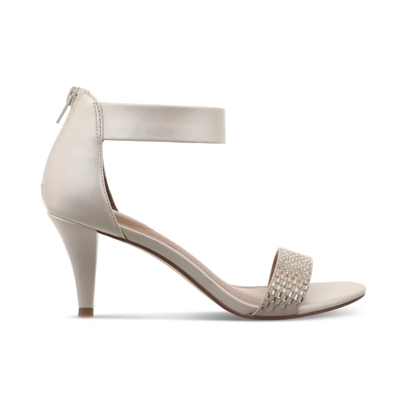 Style & Co Women's Phillys Two-Piece Evening Sandals — Platino — Size 8.5 2