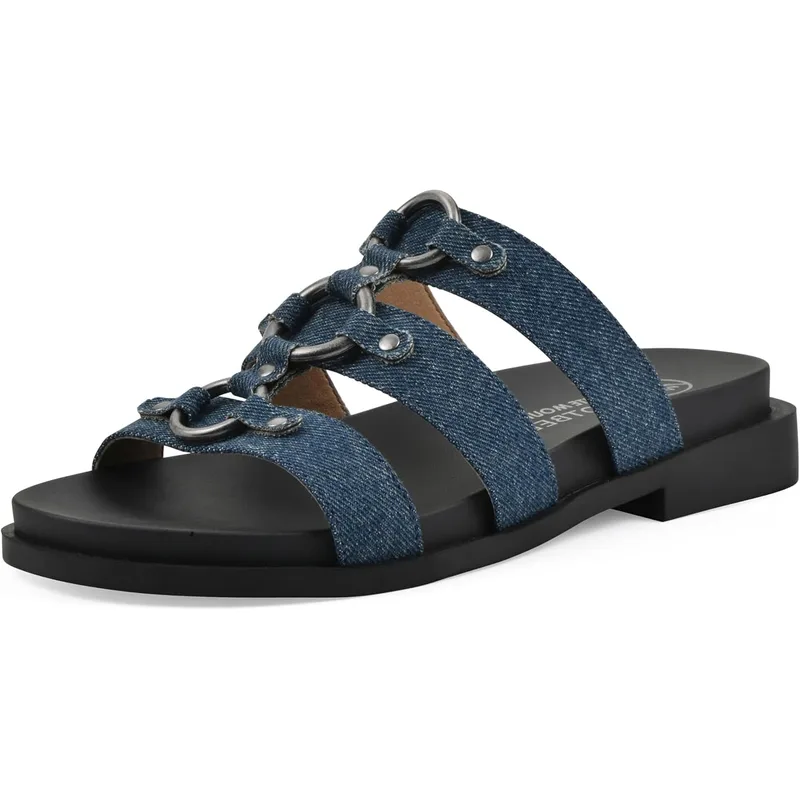 White Mountain Women's Koala Strappy Sandal, Denimblue/Fabric, 6 M — Demin Blue