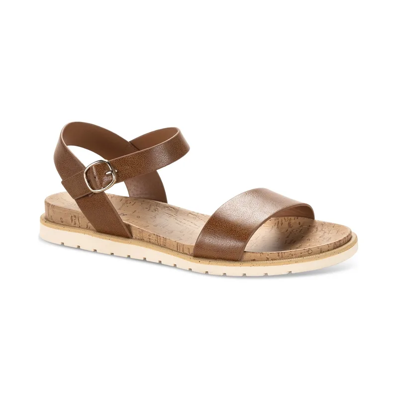 Style & Co Women's Mayaa Flat Sandals, Exclusively at Macy's - Cognac — Size 7