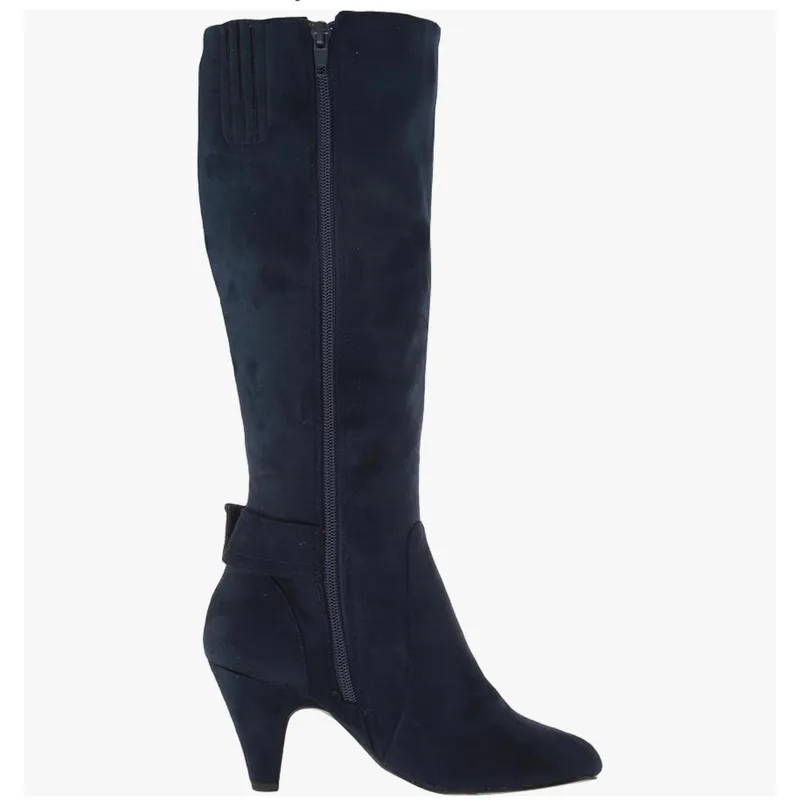Bella Vita Women's Troy II dress boot Boot, Navy Suede, 11 2W US — Navy Super SD 4