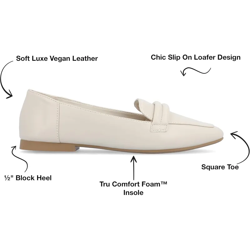 Journee Collection Women's Vidoree Loafers — Sand — Size 7.5 3